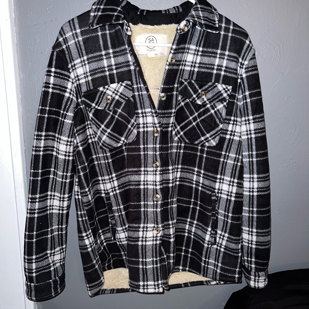 Black and white plaid jacket